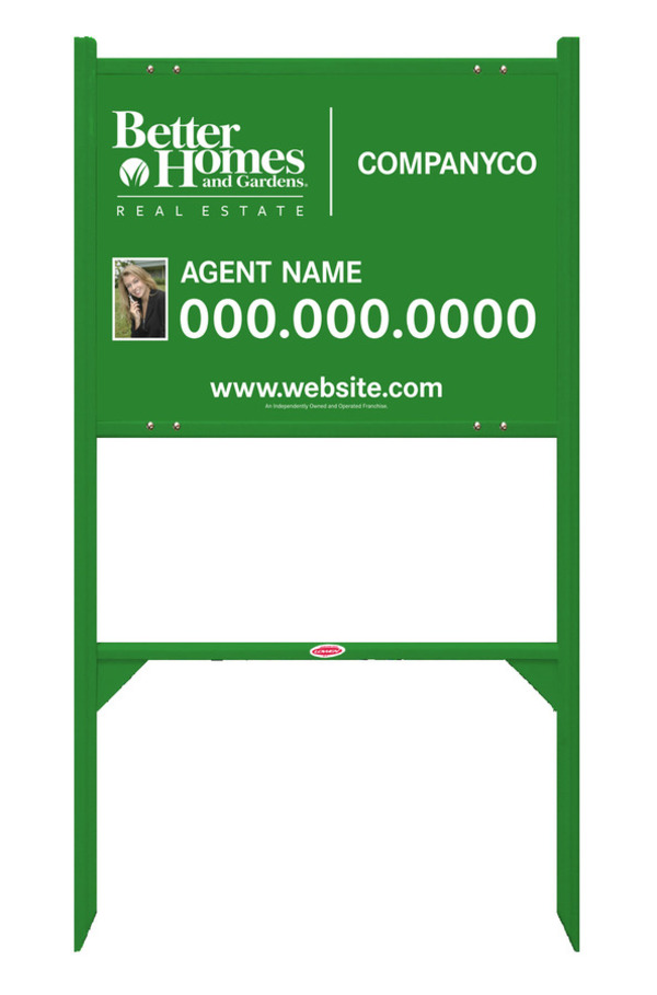 Angle Iron Frame And Photo Sign Panel Unit, 18"H X 24"W, Green