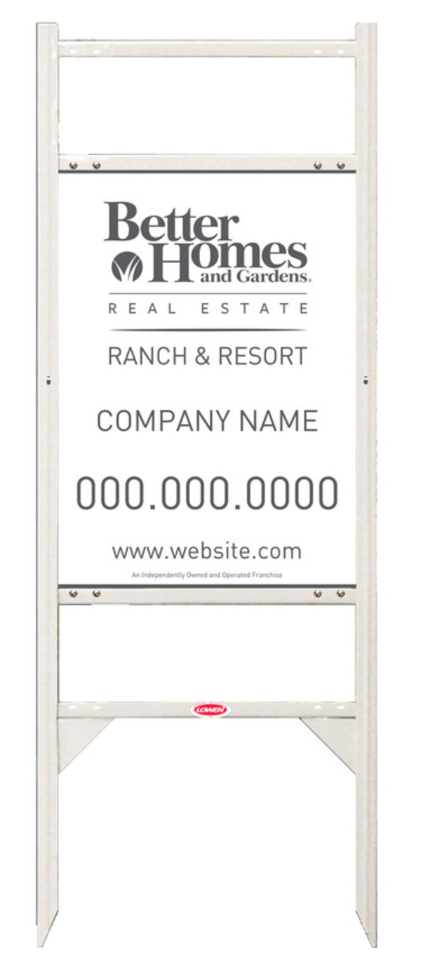 Ranch And Resort Angle Iron Frame And Sign Panel Unit With Two Rider Inserts, 24 GA Steel 24"H X 18"W