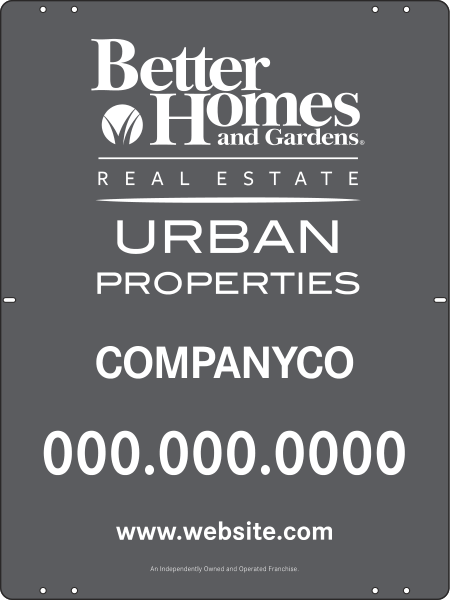 Urban Properties Sign Panel, 24 GA Steel 24"H X 18"W