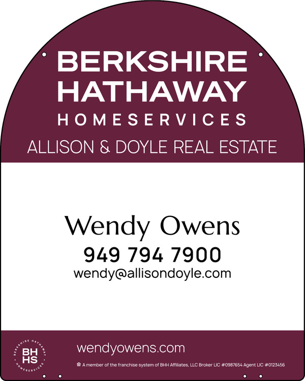 Reflective Hanging Arc Top Agent Sign Panel, 30"H X 24"W, 3mm Aluminum Composite