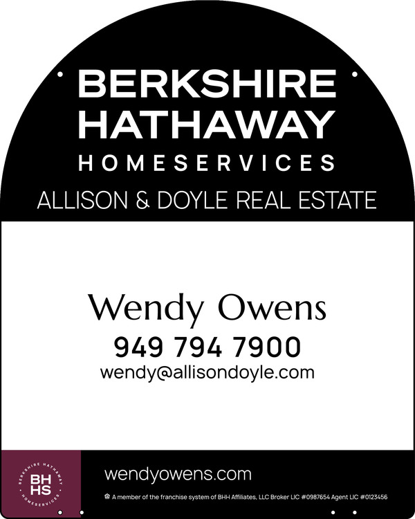 Reflective Hanging Arc Top Agent Sign Panel, 30"H X 24"W, 3mm Aluminum Composite
