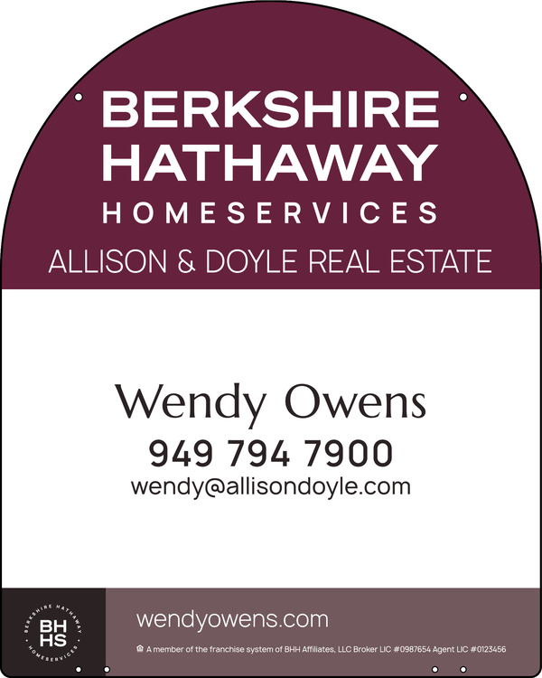 Hanging Arc Top Agent Sign Panel, 30"H X 24"W, 3mm Aluminum Composite