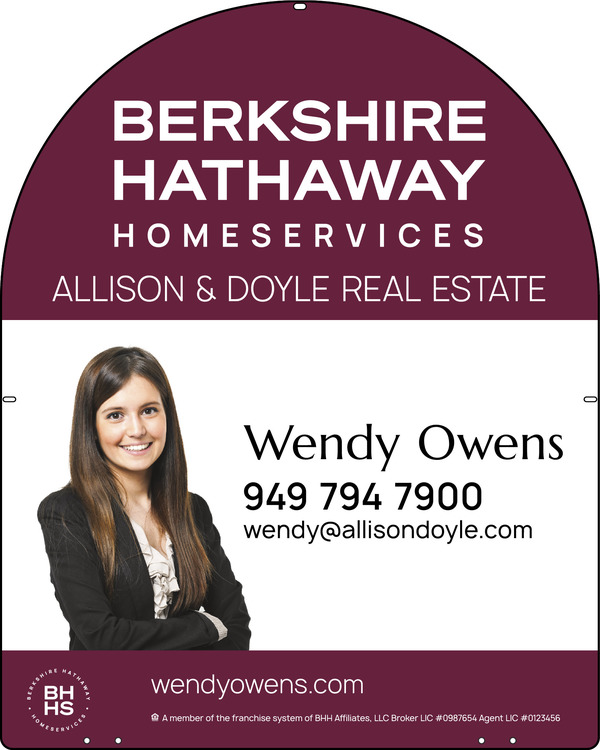 Berkshire Hathaway HomeServices Arc Top Cut Out Photo Sign Panel, 30"h x 24", Steel