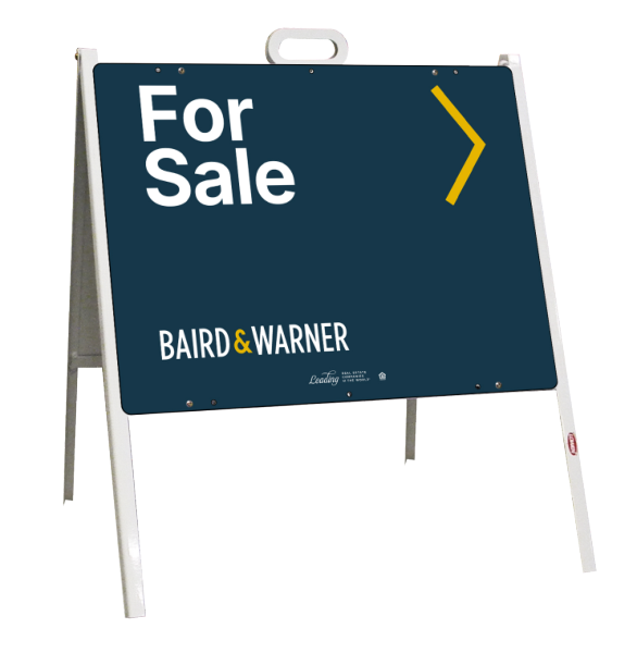Baird & Warner A-Frame and Office For Sale No QR Code Sign Panel Unit, 18"h x 24"w, Steel