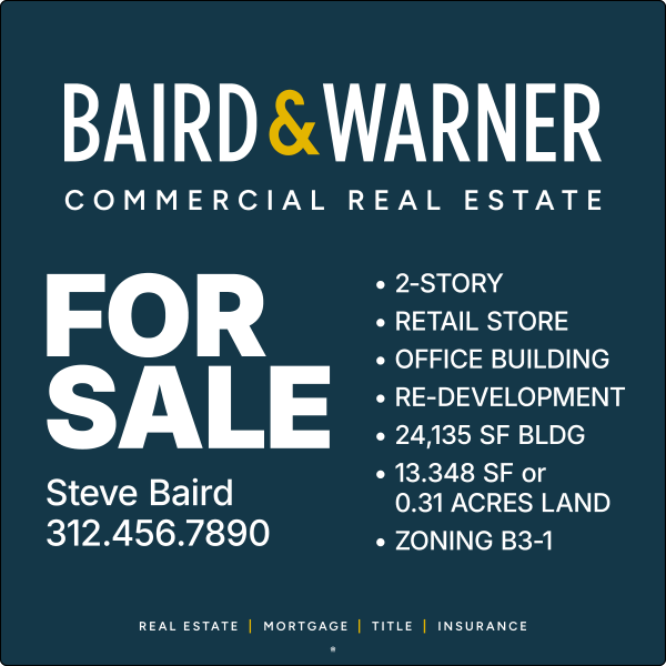 Baird & Warner Commercial For Sale Agent Name Sign Panel, 48"h x 48"w, 3MM Aluminum Composite