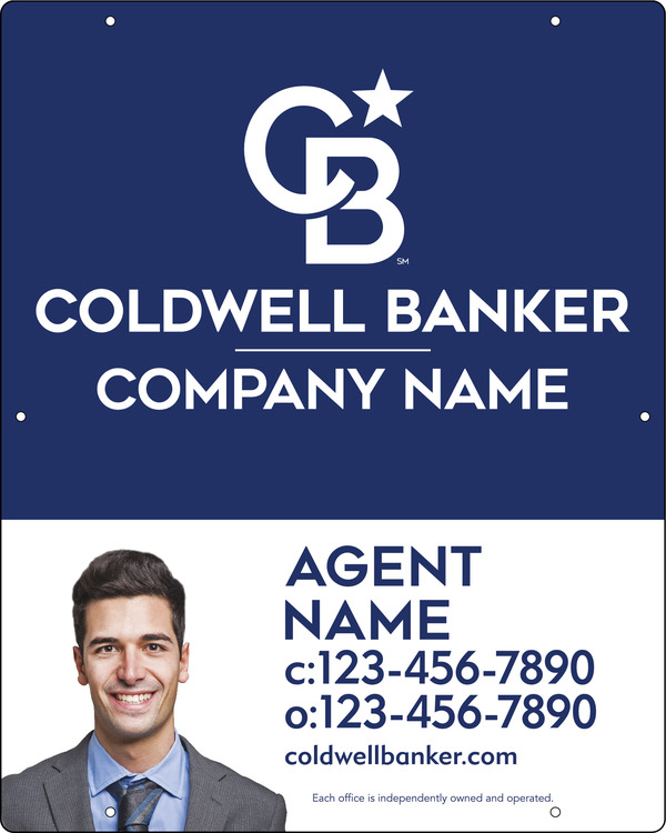 Coldwell Banker&reg; Reflective Agent Cut Out Photo Hanging Sign Panel, 30"h x 24"w, .063 Aluminum
