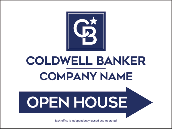 Directional Office Open House Sign Panel, 18"H X 24"W, 4mm Corrugated