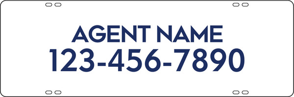 Reflective Agent Name Sign Rider, 8"H X 24"W, 3mm Aluminum Composite