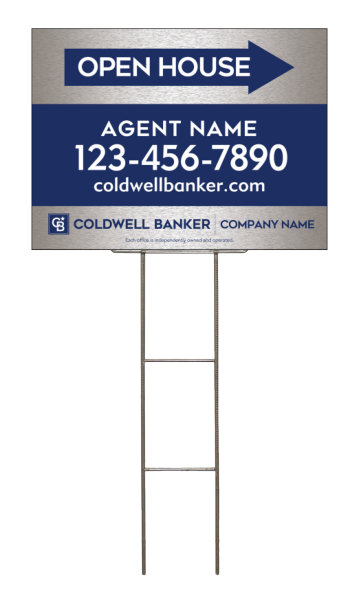 Wire H-Stake And Agent Open House Sign Panel Unit, 18"H X 24"W, 4mm Corrugated