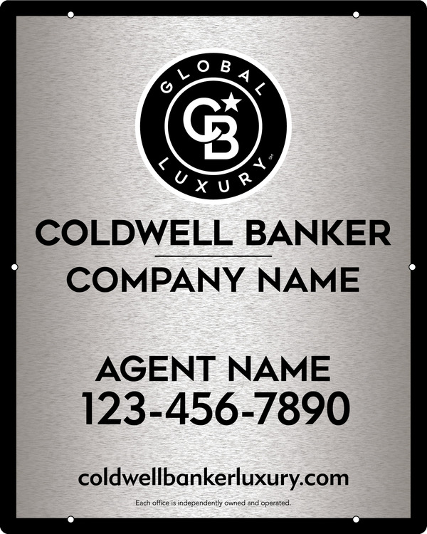 Agent Hanging Sign Panel, 30"H X 24"W, 3mm Brushed Aluminum Composite