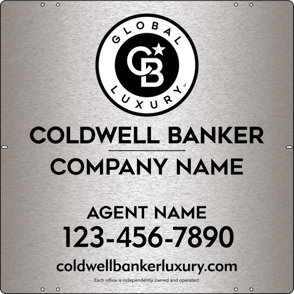 Agent Sign Panel, 24"H X 24"W, 3mm Brushed Aluminum Composite