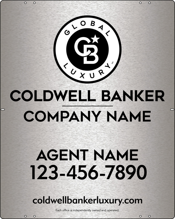 Agent Sign Panel, 30"H X 24"W, 3mm Brushed Aluminum Composite