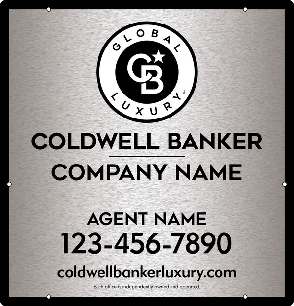 Agent Hanging Sign Panel, 25"H X 24"W, 3mm Brushed Aluminum Composite