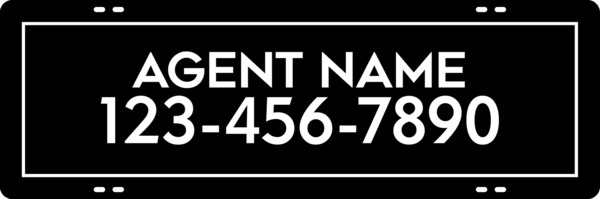 Reflective Agent Name Sign Rider, 6"H X 24"W, 3mm Aluminum Composite