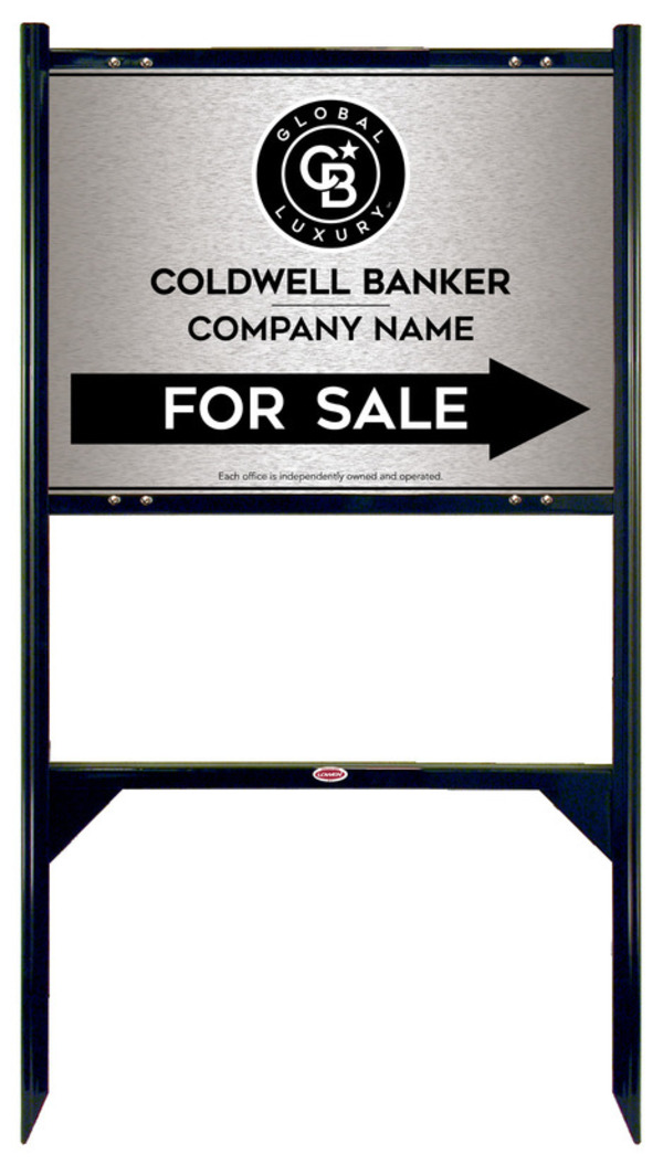 Angle Iron Frame And Office For Sale Sign Panel Unit, 18"H X 24"W, Brushed Aluminum Composite
