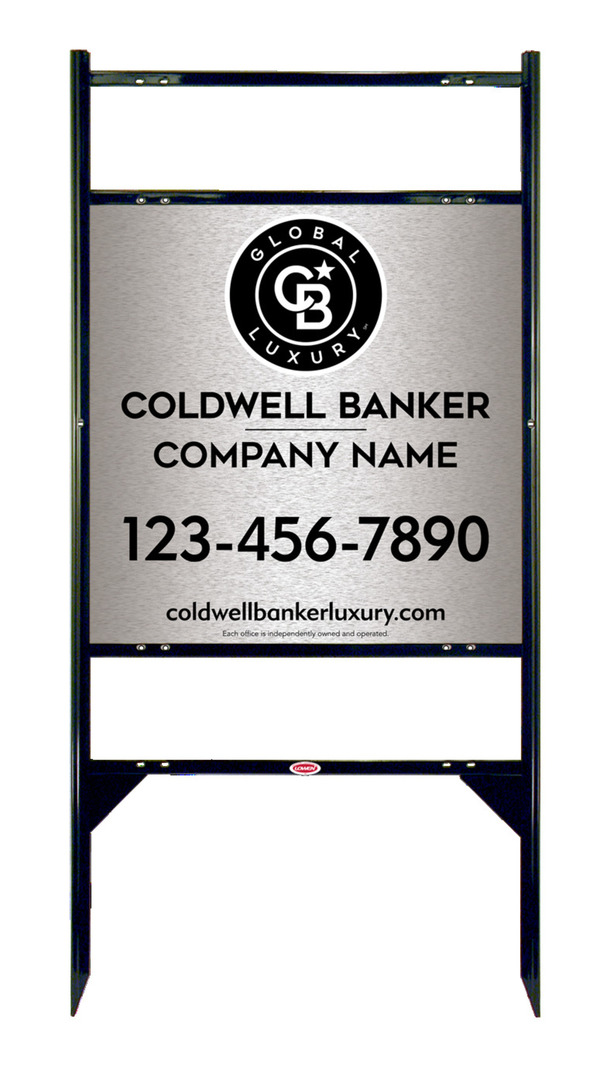 Angle Iron Frame W/ 2 Rider Inserts And Office Sign Panel Unit, 24"H X 24"W, Brushed Aluminum Composite