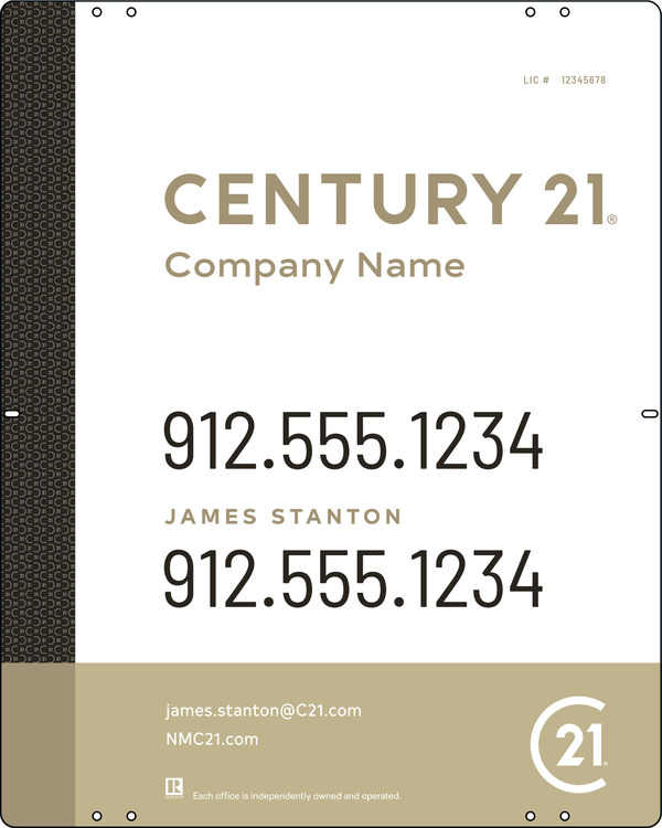 Reflective Panel 30X24 Aluminum Composite Df Signature - Century 21 | Lowen Sign