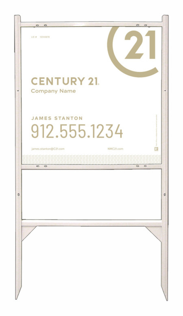 Gibraltar Frame 24X24 Steel Modern White - Century 21 | Lowen Sign