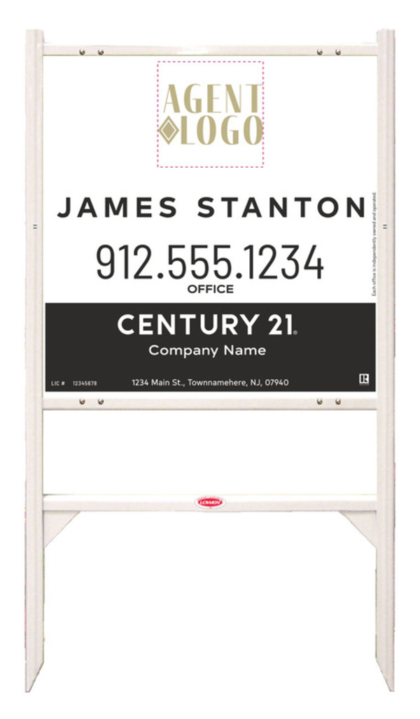 Gibraltar Frame 24X24 Steel Agent Logo Sales White - Century 21 | Lowen Sign