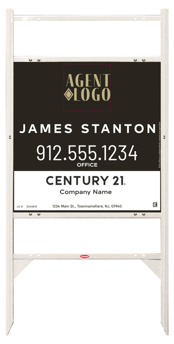 Thor Frame 24X24 Steel Agent Logo Property White - Century 21 | Lowen Sign
