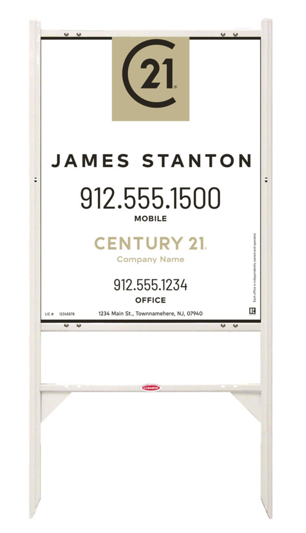 Gibraltar Frame 30X24 Steel Agent Centric White - Century 21 | Lowen Sign