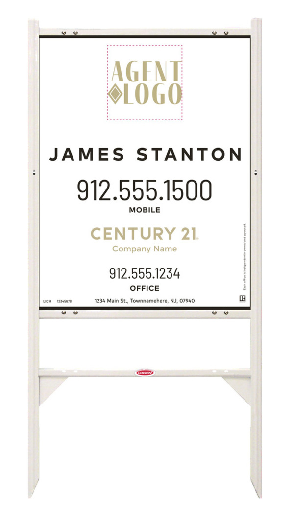 Gibraltar Frame 30X24 Steel Agent Logo White - Century 21 | Lowen Sign
