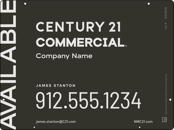 Century 21 Commercial Reflective Agent Hanging Panel 18X24 Steel