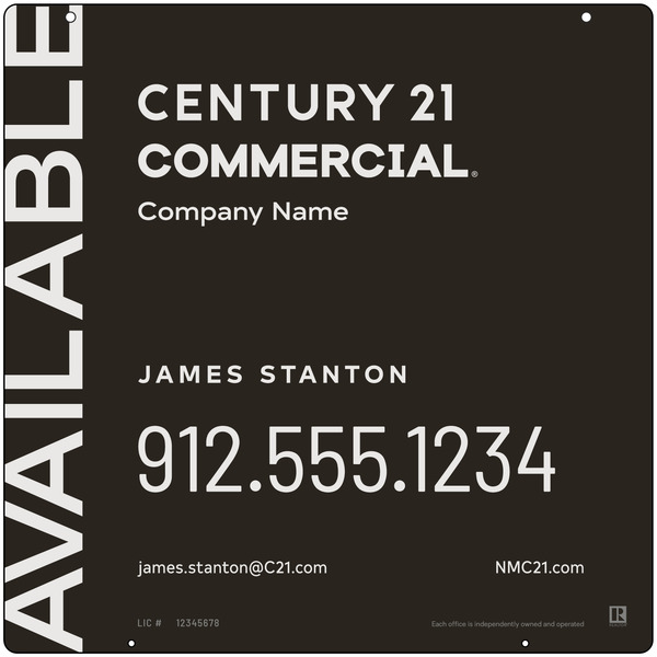 Reflective Hanging Panel 24X24 Steel Commercial Agent - Century 21 | Lowen Sign
