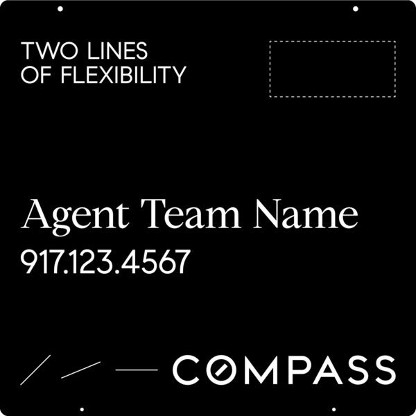 Hanging Agent Sign Panel, 24"H X 24"W, Steel - Horizontal Logo