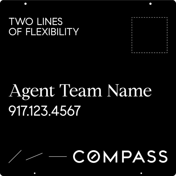 Hanging Agent Sign Panel, 24"H X 24"W, Steel - Vertical Logo