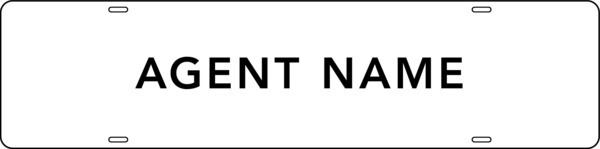 Agent Name Sign Rider, 6"H X 24"W, Steel