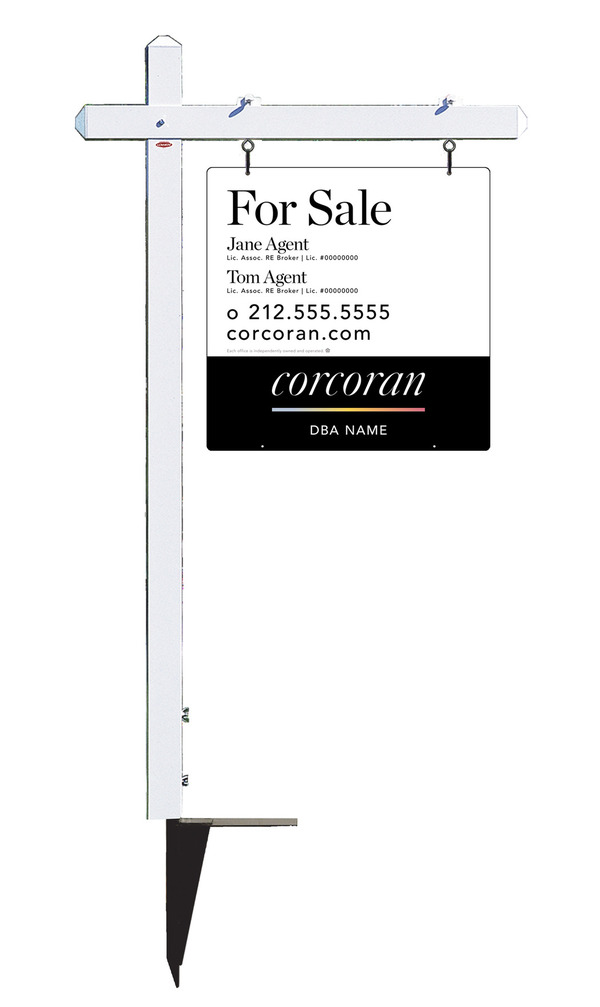 Sign Post And Two Agent Sign Panel Unit, 24"H X 24"W, Steel