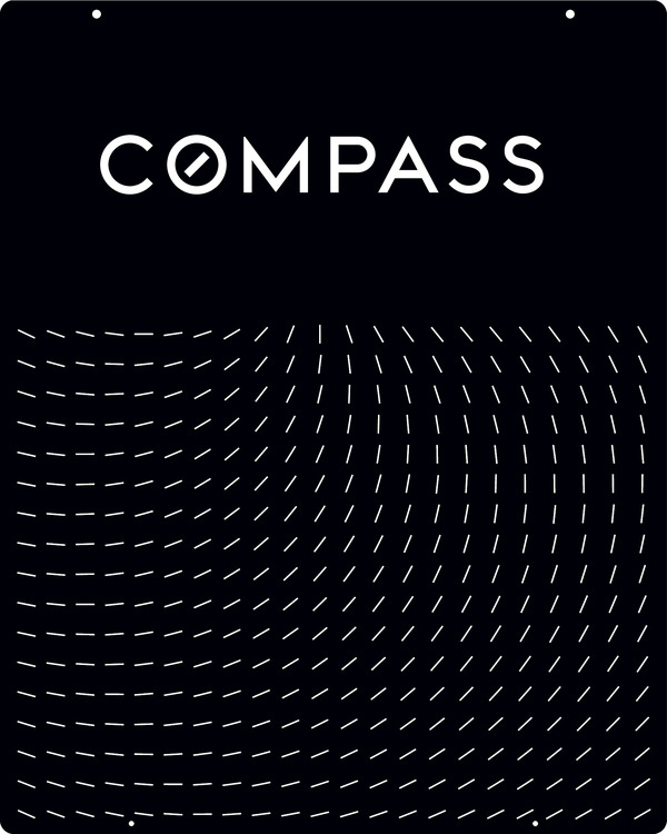 Compass Real Estate Hanging Sign Panel, 30"h x 24"w, Steel