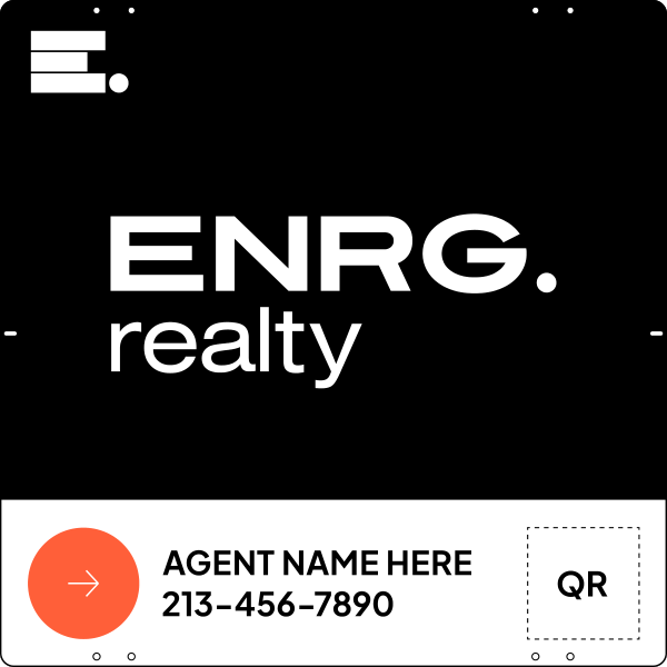 Agent Name & Qr Code Hanging Sign Panel, 24"H X 24"W, Steel