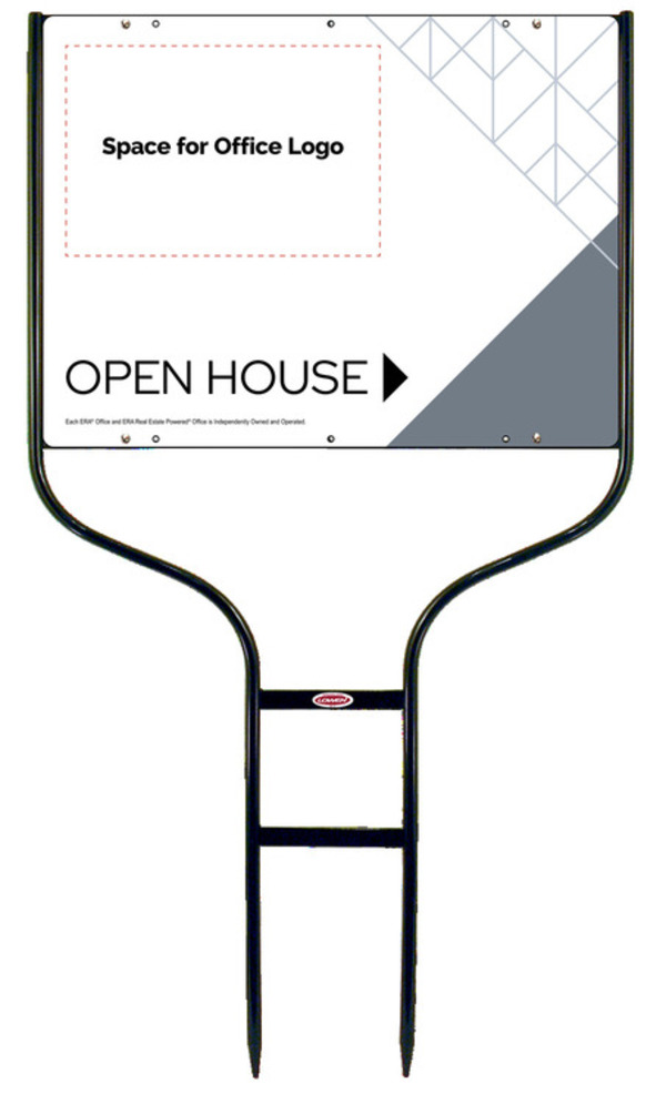 Round Rod Frame And Open House Sign Panel Unut, 18"H X 24"W, Steel