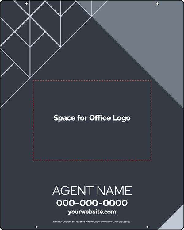 Hanging Agent Sign Panel, 30"H X 24"W, Steel