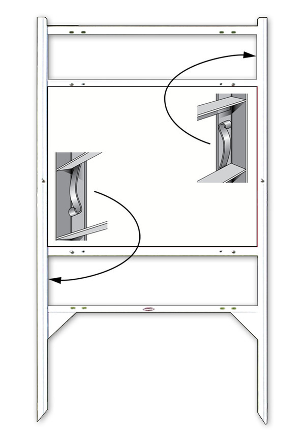 Weichert Real Estate Angle Iron Sign Frame with Two Rider Inserts,  18"h x 24"w - White