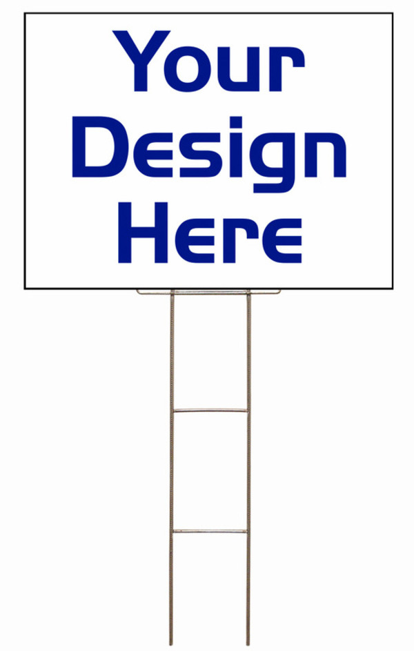 Independent real estate open house wire h frame stake and panel unit, 4mm corrugated plastic 18"h x 24"w