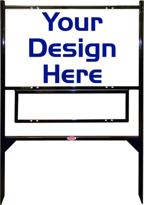 Independent 18h x 30w Angle Iron Yard Sign Unit with 1 Rider Insert