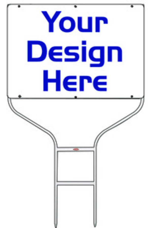 Independent rreal estate Round Rod Sign Frame and reflective sign panel unit, 24 GA steel 20"h x 28"w