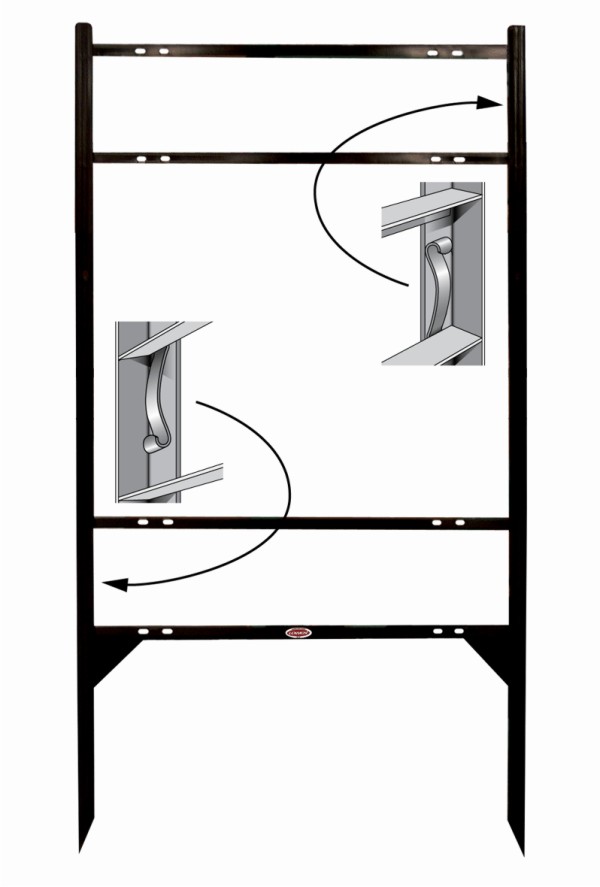 Independent Angle Iron Sign Frame with Two Rider Inserts, 22"h x 24"w, Black