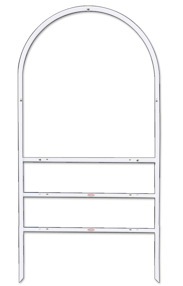 Independent Real Estate Arc Sign Frame with Two Rider Inserts,  27"h x 24"-wWhite