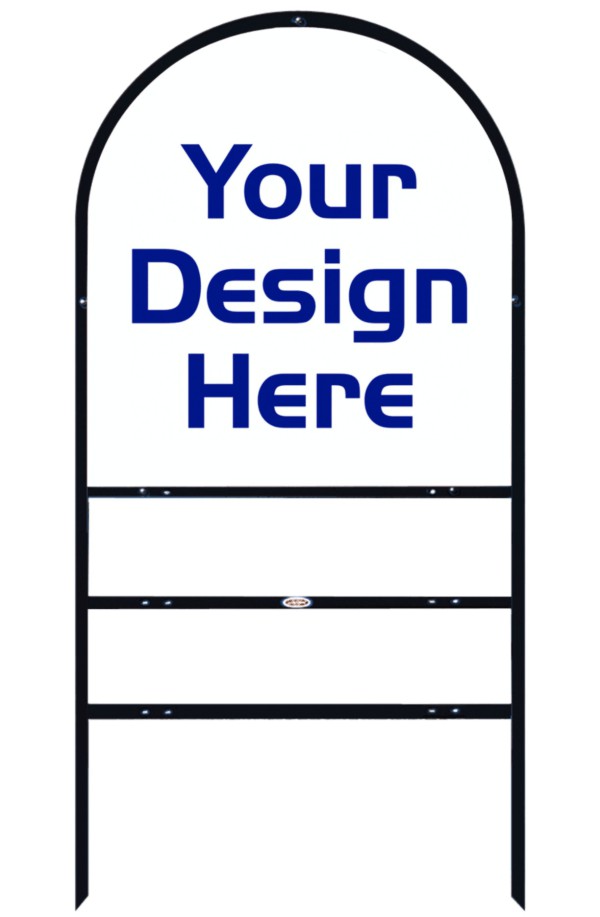 Independent real estate Arc Sign Frame and panel unit  for 2 Rider Inserts, 24 GA steel 27"h x 24"w