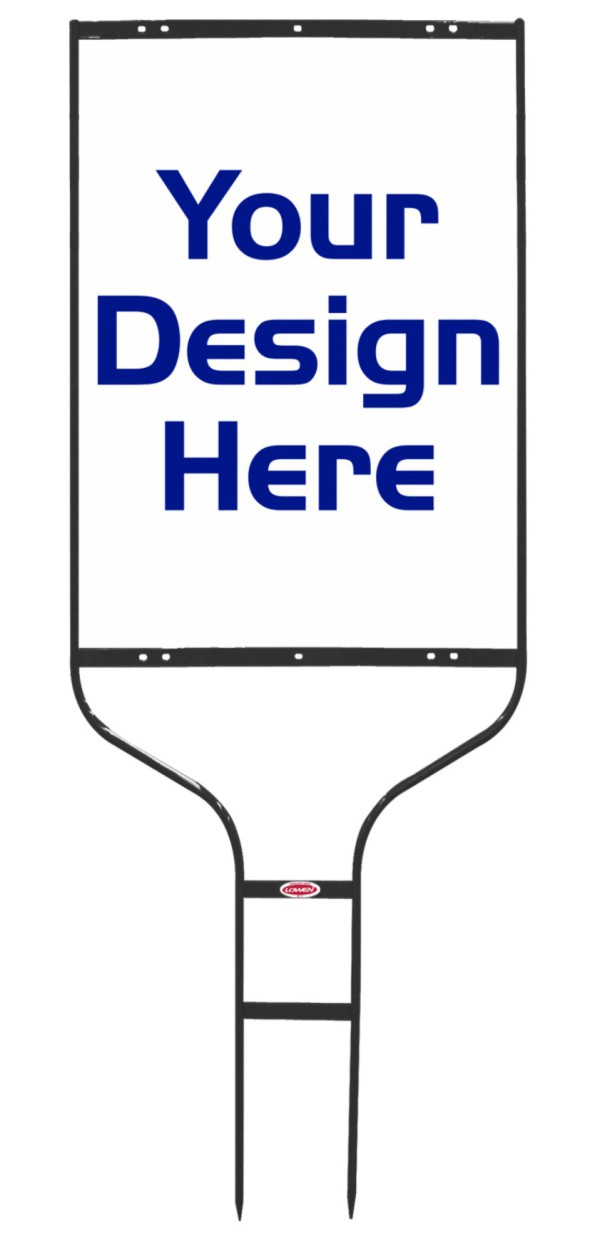 Independent real estate Round Rod Sign Frame and panel unit, 24 GA steel, 28"h x 20"w