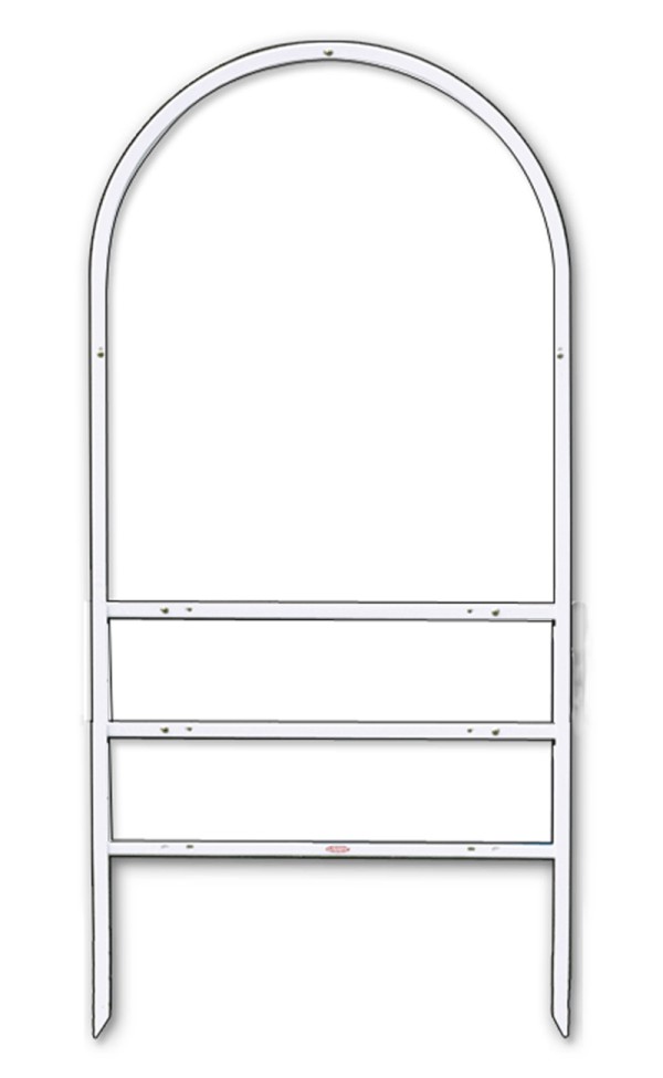 Independent Real Estate Arc Sign Frame with Two Rider Inserts,  30"h x 24"-w White