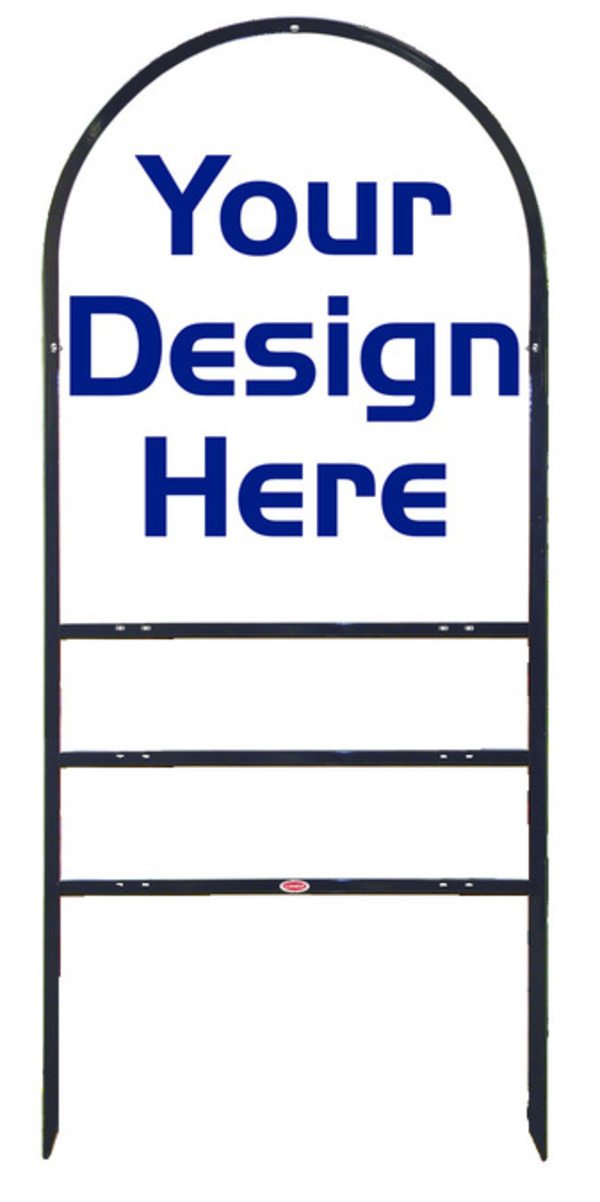 Independent Arc Frame and Arc Sign Panel Unit w/ 2 Rider Inserts, Black, 30"h x 24"w