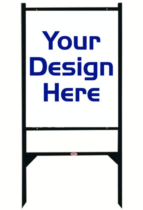Independent Angle Iron Frame and Reflective Sign Panel Unit, 30"h x 24"w