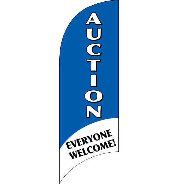 Independent Real Estate Auction Everyone Welcome Feather Flag only, 7-foot