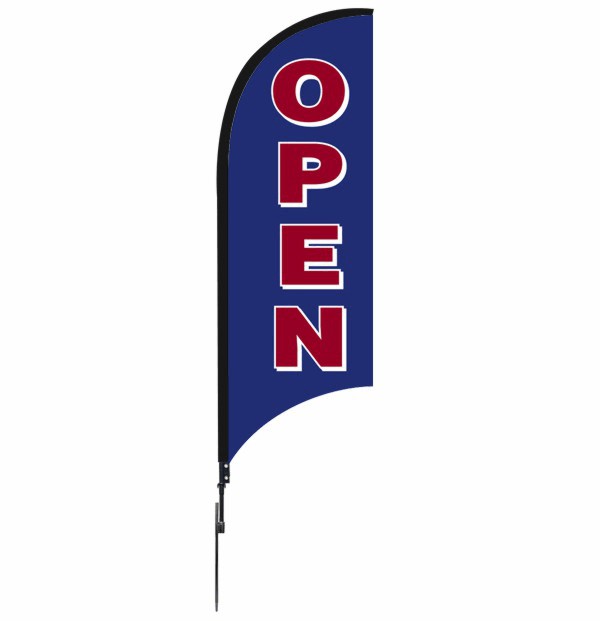 Independent Retail Open Feather Flag unit, 9-foot
