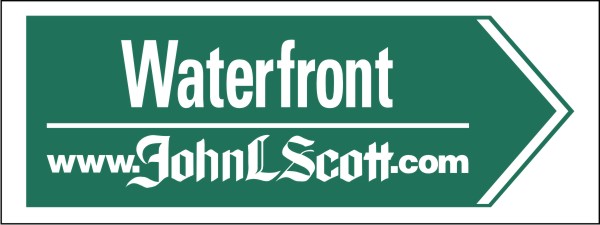 John L. Scott Directional Waterfront Sign Panel, 4mm corrugated plastic 9"h x 24"w